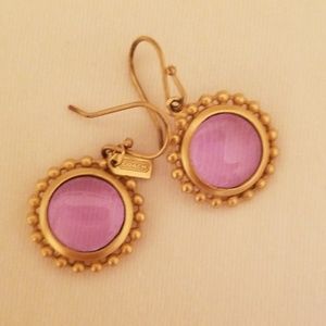 COPY - Coach Lavender Glass and Brass Earrings